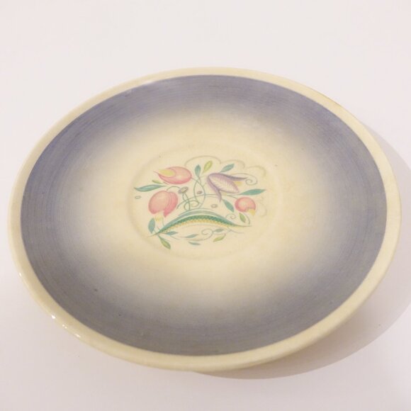 SOLD - Set of 4 Susie Cooper Blue Dresden Spray Cream Soup bowls with Liners - Picture 4 of 7